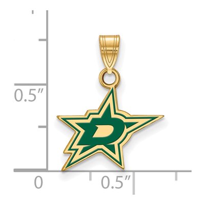 Dallas Stars Gold-Plated Sterling Silver Small Enameled Pendant – view 2
