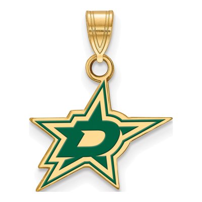 Dallas Stars Gold-Plated Sterling Silver Small Enameled Pendant