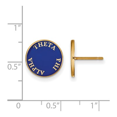 Theta Phi Alpha Gold-Plated Sterling Silver Sorority Enamel Stud Earrings – view 2