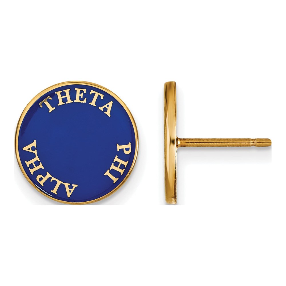 Theta Phi Alpha Gold-Plated Sterling Silver Sorority Enamel Stud Earrings