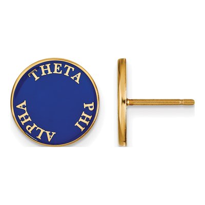 Theta Phi Alpha Gold-Plated Sterling Silver Sorority Enamel Stud Earrings