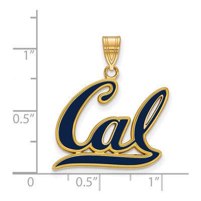 University of California Berkeley Gold-Plated Sterling Silver Large UC Enameled Pendant – view 2