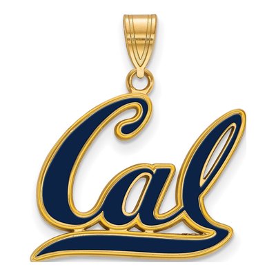 University of California Berkeley Gold-Plated Sterling Silver Large UC Enameled Pendant