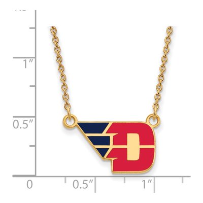 University of Dayton Gold-Plated Sterling Silver Small Enameled Pendant Necklace – view 2