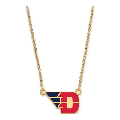 University of Dayton Gold-Plated Sterling Silver Small Enameled Pendant Necklace