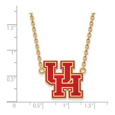 University of Houston Gold-Plated Sterling Silver Large Enamel Pendant Necklace – view 2