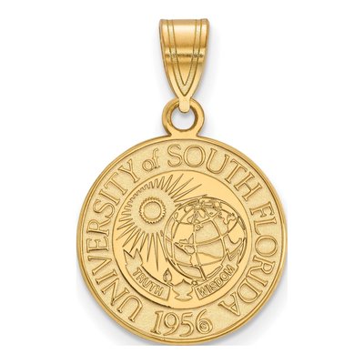 University of South Florida Gold-Plated Sterling Silver Medium Crest Pendant