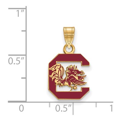 University of South Carolina Gold-Plated Sterling Silver Enameled Pendant – view 2