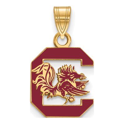 University of South Carolina Gold-Plated Sterling Silver Enameled Pendant