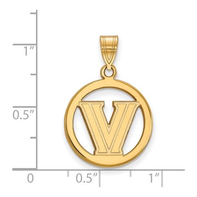 Villanova University Gold-Plated Sterling Silver Medium Letter V Pendant – view 2