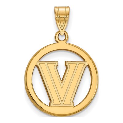 Villanova University Gold-Plated Sterling Silver Medium Letter V Pendant