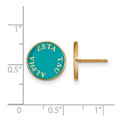Zeta Tau Alpha Gold-Plated Sterling Silver Sorority Enamel Stud Earrings – view 2