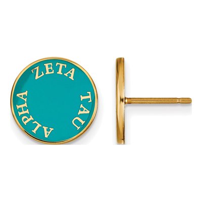 Zeta Tau Alpha Gold-Plated Sterling Silver Sorority Enamel Stud Earrings