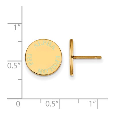 Alpha Epsilon Phi Gold-Plated Sterling Silver Sorority Enamel Stud Earrings – view 2