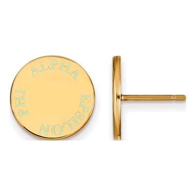 Alpha Epsilon Phi Gold-Plated Sterling Silver Sorority Enamel Stud Earrings