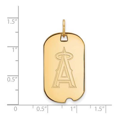 Los Angeles Angels Gold-Plated Sterling Silver LA Dog Tag Pendant – view 2