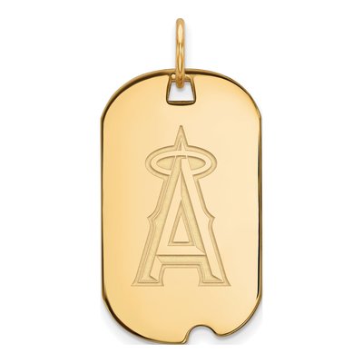 Los Angeles Angels Gold-Plated Sterling Silver LA Dog Tag Pendant