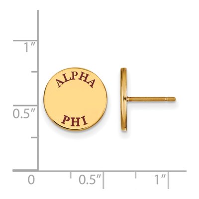 Alpha Phi Gold-Plated Sterling Silver Sorority Stud Earrings – view 2