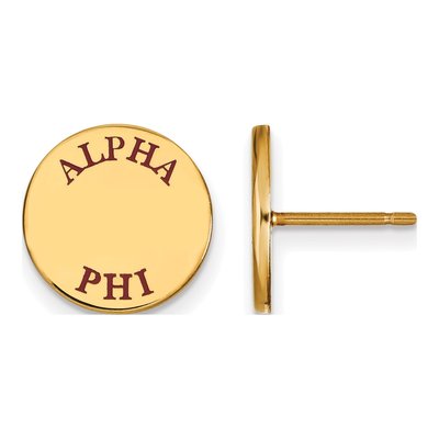 Alpha Phi Gold-Plated Sterling Silver Sorority Stud Earrings