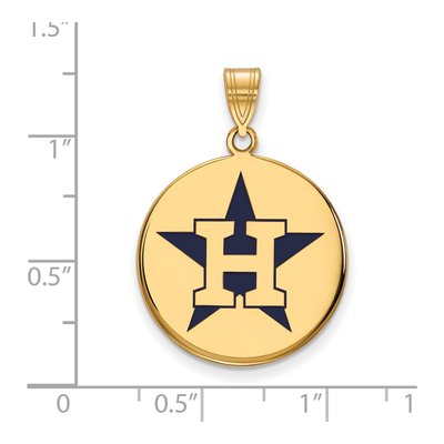 Houston Astros Gold-Plated Sterling Silver Large Enamel Pendant – view 2