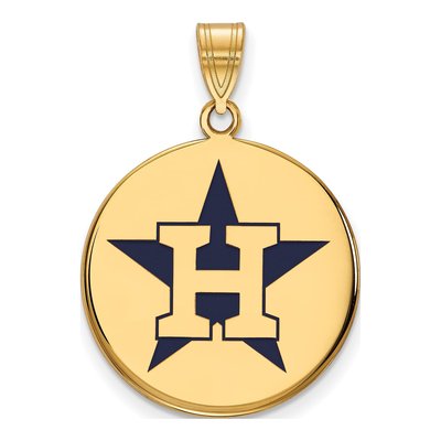Houston Astros Gold-Plated Sterling Silver Large Enamel Pendant