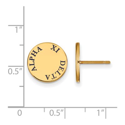 Alpha Xi Delta Gold-Plated Sterling Silver Sorority Stud Earrings – view 2