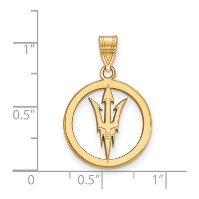 Arizona State University Gold-Plated Sterling Silver Medium Pitchfork Pendant – view 2