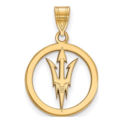 Arizona State University Gold-Plated Sterling Silver Medium Pitchfork Pendant