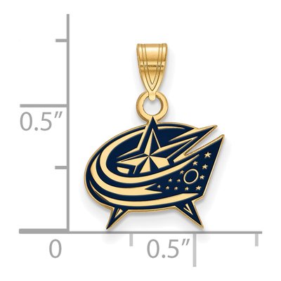 Columbus Blue Jackets Gold-Plated Sterling Silver Enameled Pendant – view 2