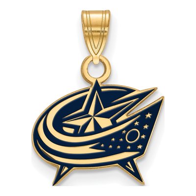 Columbus Blue Jackets Gold-Plated Sterling Silver Enameled Pendant
