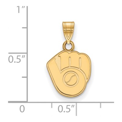 Milwaukee Brewers Gold-Plated Sterling Silver Small Pendant – view 2