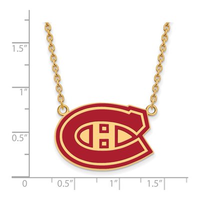 Montreal Canadiens Gold-Plated Sterling Silver Large Enamel Pendant Necklace – view 2