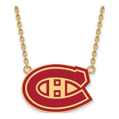 Montreal Canadiens Gold-Plated Sterling Silver Large Enamel Pendant Necklace