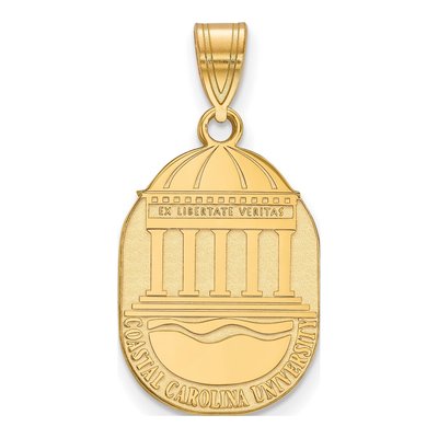 Coastal Carolina University Gold-Plated Sterling Silver Large Crest Pendant
