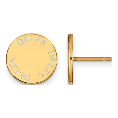 Delta Delta Delta Gold-Plated Sterling Silver Sorority Enamel Stud Earrings