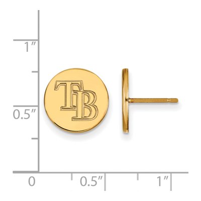 Tampa Bay Rays Gold-Plated Sterling Silver Disc Stud Earrings – view 2