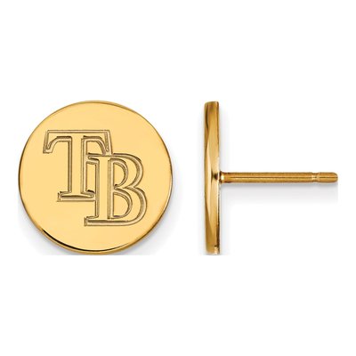 Tampa Bay Rays Gold-Plated Sterling Silver Disc Stud Earrings