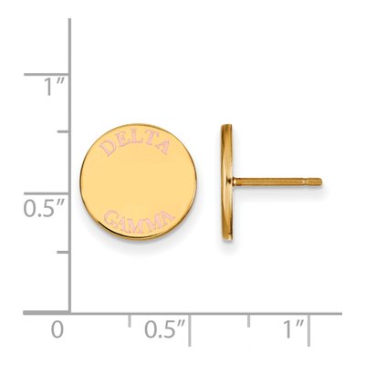 Delta Gamma Gold-Plated Sterling Silver Sorority Enamel Stud Earrings – view 2