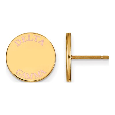 Delta Gamma Gold-Plated Sterling Silver Sorority Enamel Stud Earrings
