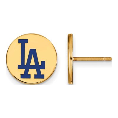 Los Angeles Dodgers Gold-Plated Sterling Silver LA Stud Earrings