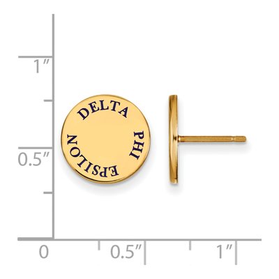 Delta Phi Epsilon Gold-Plated Sterling Silver Sorority Enamel Stud Earrings – view 2