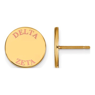 Delta Zeta Gold-Plated Sterling Silver Sorority Enamel Stud Earrings