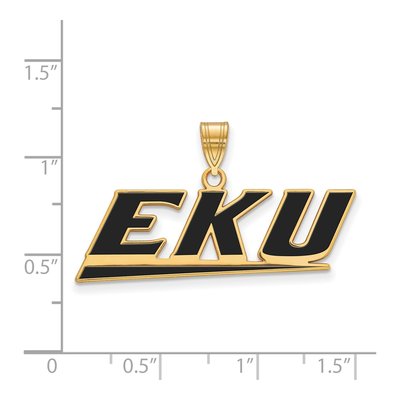 Eastern Kentucky University Gold-Plated Sterling Silver Large EKU Pendant – view 2