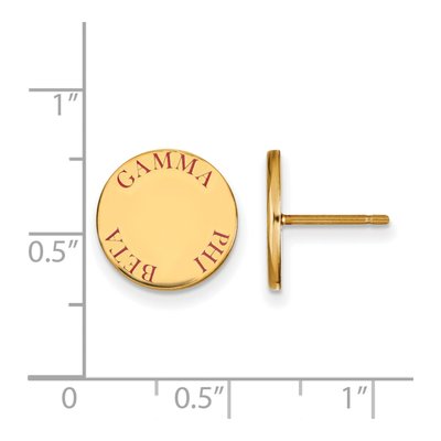 Gamma Phi Beta Gold-Plated Sterling Silver Enamel Stud Earrings – view 2