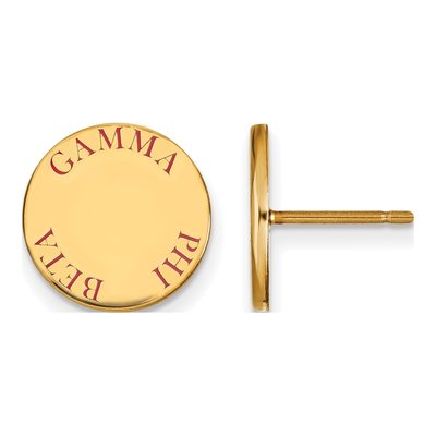 Gamma Phi Beta Gold-Plated Sterling Silver Enamel Stud Earrings