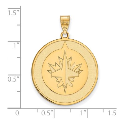Winnipeg Jets Gold-Plated Sterling Silver Extra Large Pendant – view 2