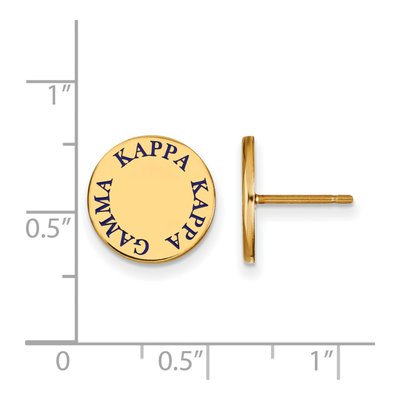 Kappa Kappa Gamma Gold-Plated Sterling Silver Sorority Stud Earrings – view 2