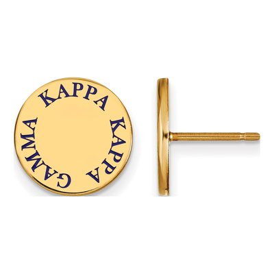 Kappa Kappa Gamma Gold-Plated Sterling Silver Sorority Stud Earrings
