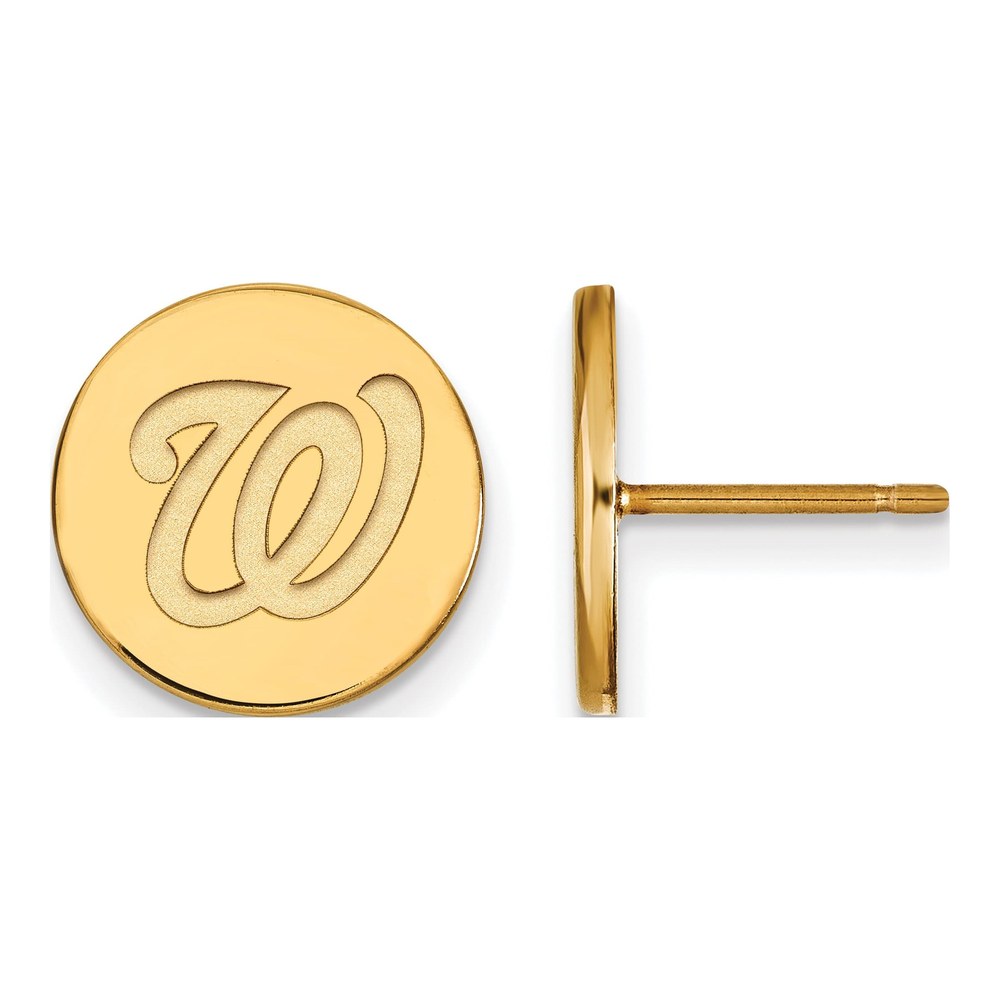Washington Nationals Gold-Plated Sterling Silver Disc Stud Earrings