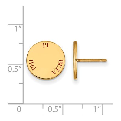 Pi Beta Phi Gold-Plated Sterling Silver Sorority Enamel Stud Earrings – view 2